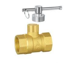 T type brass lockable ball valve in high quality for water treatment 1/2' brass ball valve from china